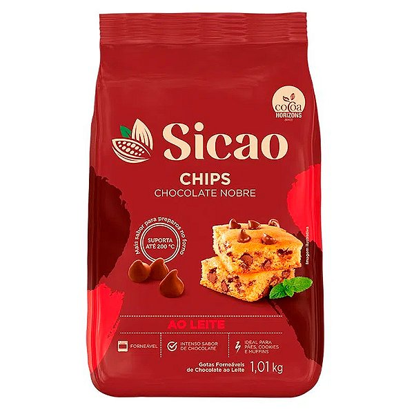 Chocolate Nobre Chips Ao Leite - 1,01 kg  - 1 unidade - Sicao - Rizzo