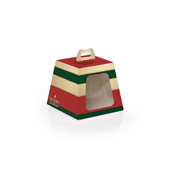 Caixa Mini Panetone 100g Natal Sofisticado 10 unidades Cromus Rizzo Confeitaria