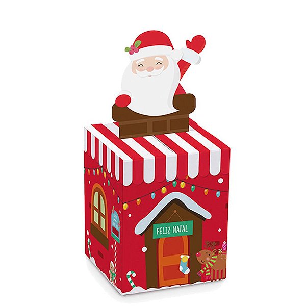 Caixa Panetone 500g Natal Papai Noel 10 unidades Cromus Rizzo Confeitaria