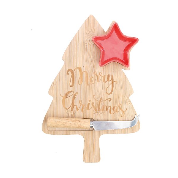 Kit Tábua Com Estrela e Faca De Natal - 20cm  - 1 unidade - Cromus - Rizzo