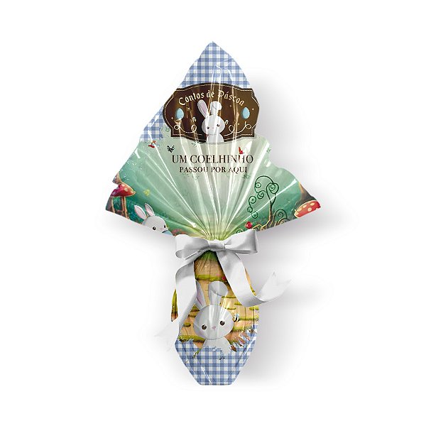 Saco Express 44x44cm para Ovos de 500g a 750g - Contos Páscoa Azul - 25 unidades - Cromus - Rizzo