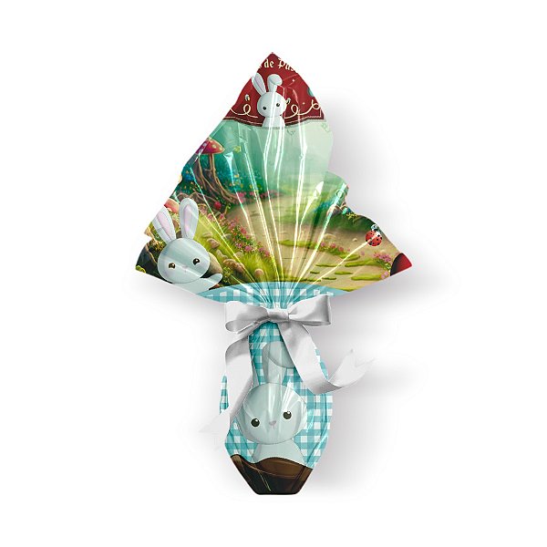 Saco Express 32x32cm para Ovos de 150g a 250g - Contos Páscoa Turquesa - 25 unidades - Cromus - Rizzo