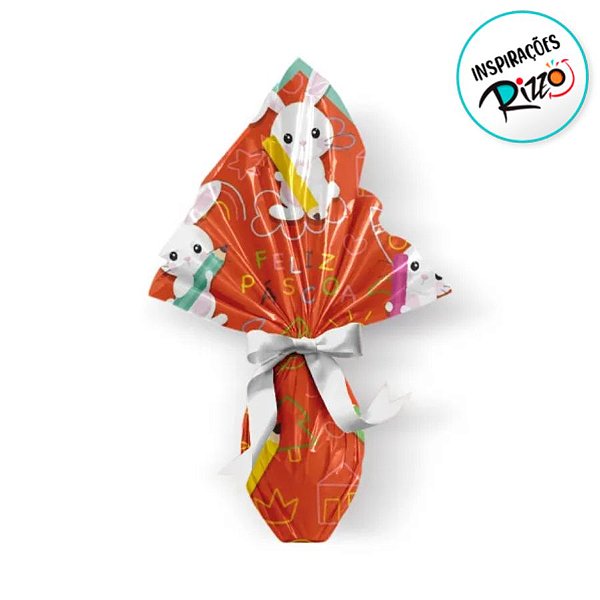 Saco Express 24x24cm para Ovos de 100g a 150g - Lapis cor Laranja - 5 unidades - Cromus - Rizzo