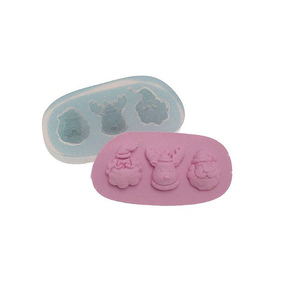 Molde de silicone Trio de Natal Ref. 233 Flexarte Rizzo Confeitaria