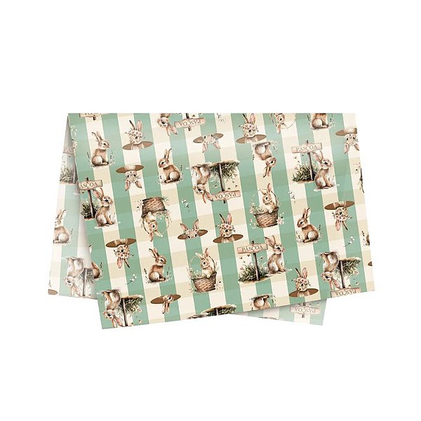 Papel de Seda - 45x69cm - Doce Páscoa Verde - 10 unidades - Cromus - Rizzo