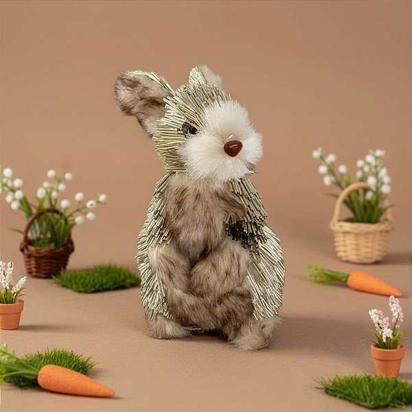 Coelho Decorativo Cromado - 1 unidade - Rizzo