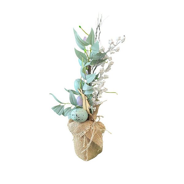 Mini Arvore decorativa de Páscoa com Ovos - 39cm - 1 unidade - Rizzo