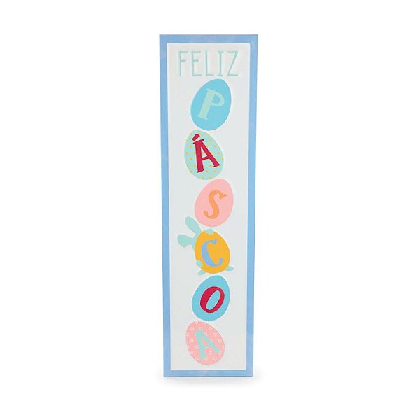 Placa Decorativa De Metal De Páscoa - Feliz Páscoa - 70x20,5cm - 1 unidade - Cromus - Rizzo