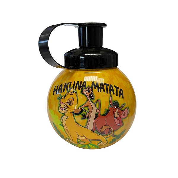 Garrafa Squeeze Bola Rei Leão - Amarelo e Preto - 250ml  - 1 unidade - Rizzo