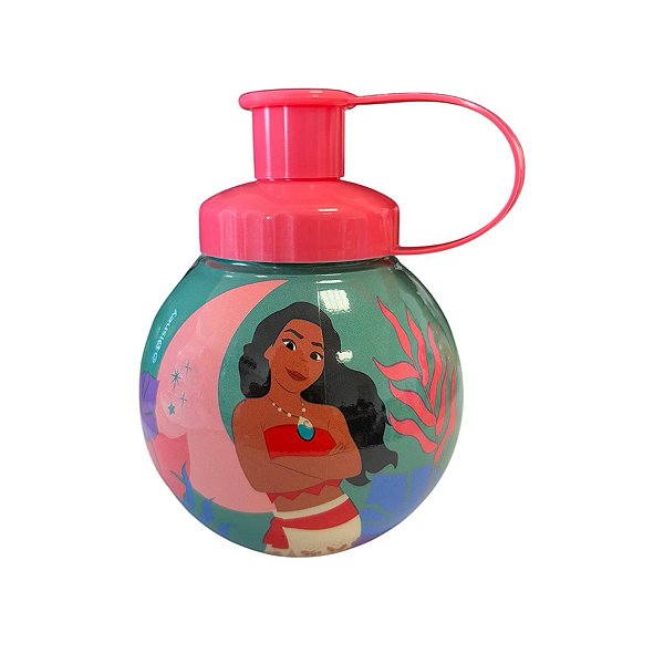 Garrafa Squeeze Bola Princesa Moana Verde - Rosa - 250ml  - 1 unidade - Rizzo