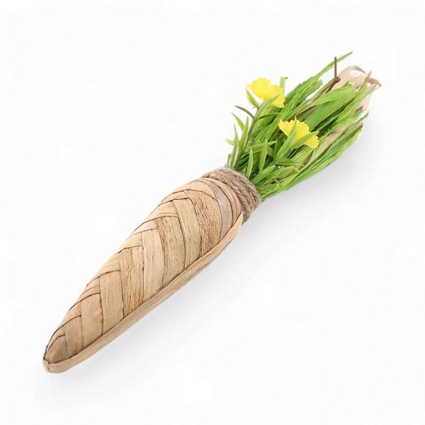 Enfeite Decorativo de Páscoa - Cenoura de Palha - 35cm - 1 unidade - Cromus - Rizzo