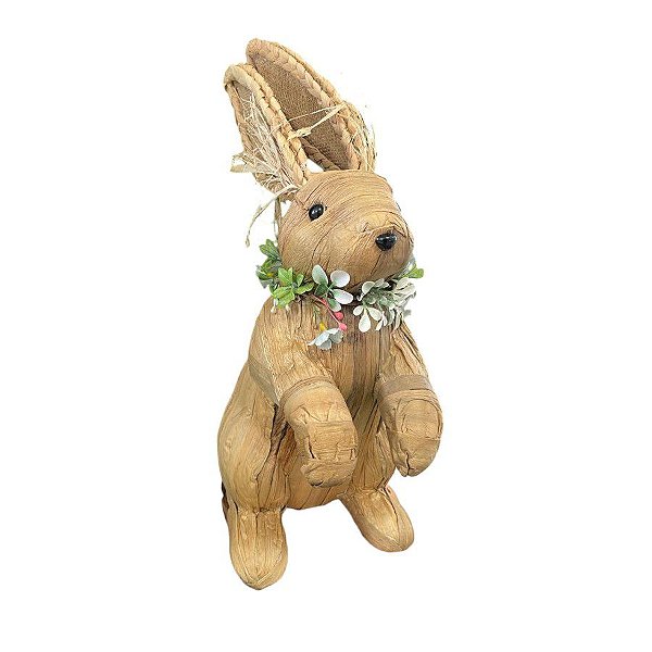 Enfeite Decorativo De Páscoa - Coelho De Palha - 40cm - 1 unidade - Cromus - Rizzo