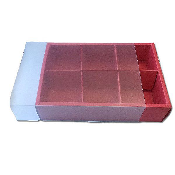 Caixa 6 divisórias Vermelha - 23x15,5x5cm Rizzo