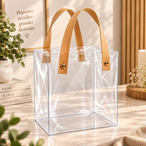 Caixa de PVC com Alça Kraft - 26x22x12cm - 1 unidade - Rizzo