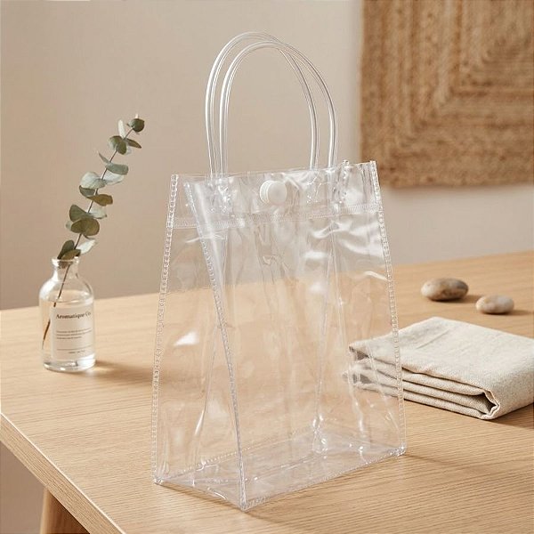 Sacola Transparente Botão - 24x9x28cm - 10 unidades - Rizzo
