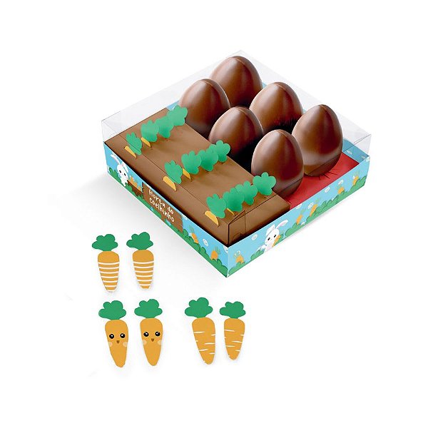 Kit Jogo De Páscoa Para 6 Ovinhos De 50g - Jogo Da Memória - 16x16x5,5cm - 1 unidade - Cromus - Rizzo