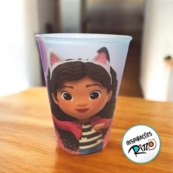 Copo Plástico Casa Mágica Da Gabby - Rosa e Azul - 320ml - 1 unidade - Plasútil - Rizzo