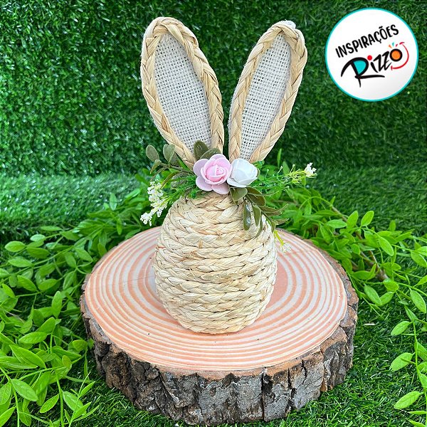 Enfeite Decorativo de Páscoa - Coelho de Palha 21cm - 1 unidade - Cromus - Rizzo