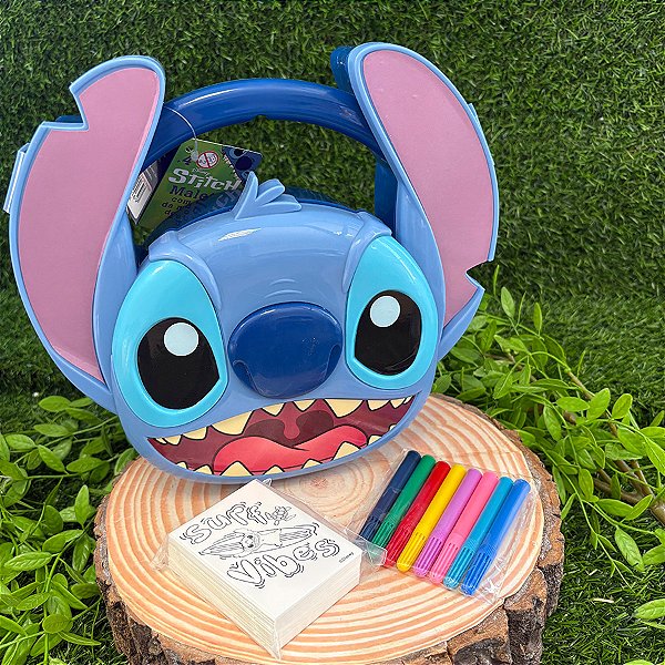 Maleta com Jogo da Memória para Pintar Stitch - 36 cartas e 8 canetinhas - 1 unidade - Rizzo