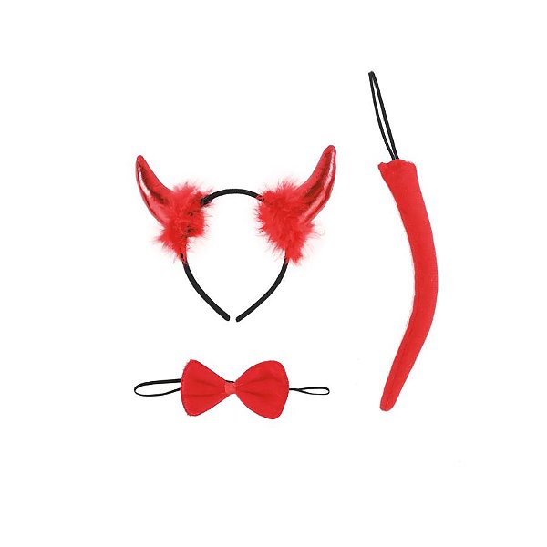 Kit Fantasia De Carnaval - Diabinho - Vermelho - 1 unidade - Cromus - Rizzo