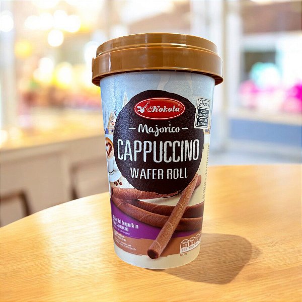 Biscoito Wafer Roll Recheado Sabor Cappuccino - 120g - 5 unidades - Rizzo