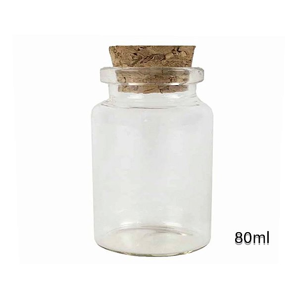 Potinho de Vidro Tampa de Rolha 80ml - 1 unidade - ArteGift  - Rizzo