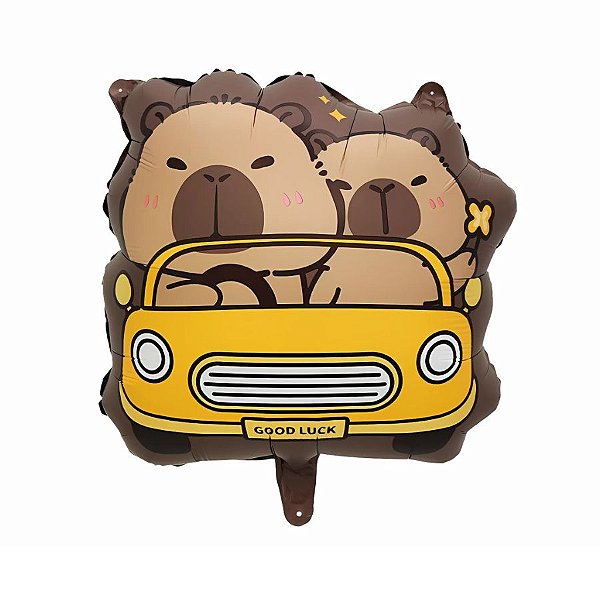 Balão De Festa Metalizado 20" 46x52cm - Capivara Dirgindo - 1 unidade - Rizzo