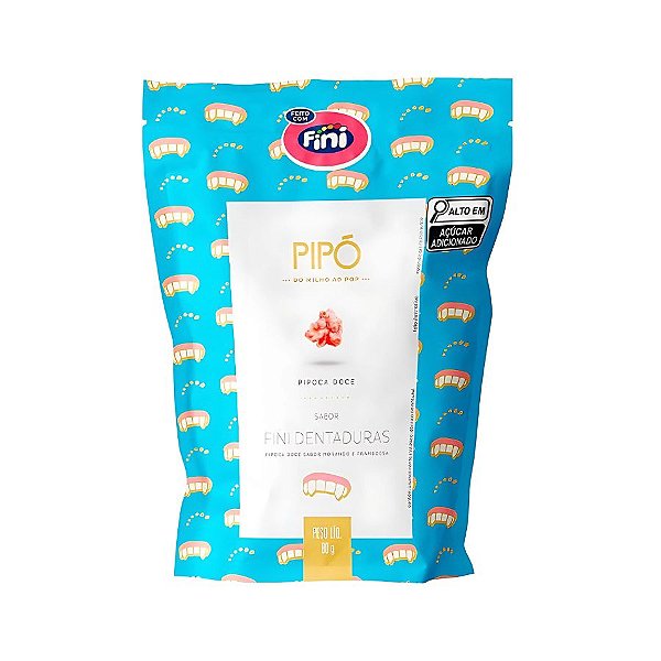 Pipoca Doce Gourmet Pipó - Sabor Fini Dentaduras - 80g - 1 unidade - Rizzo