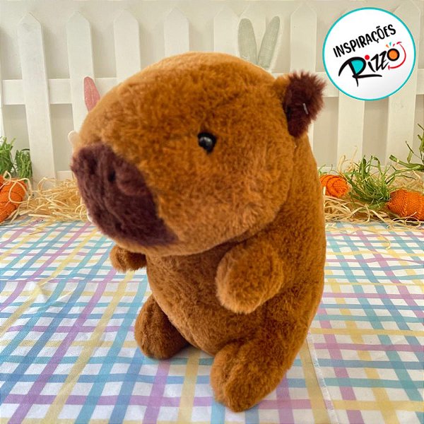 Capivara de Pelúcia Marrom - 20cm - 1 unidade - Rizzo