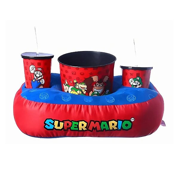 Kit  Almofada Pipoca Super Mario - 40x28x10cm - 1 unidade - Rizzo