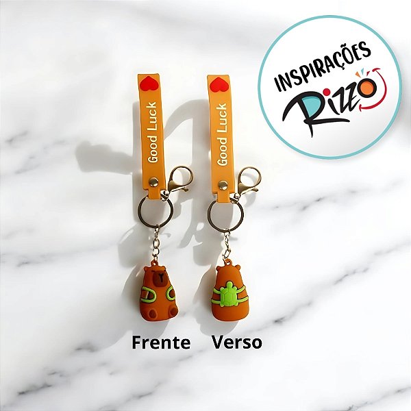 Chaveiro Good Luck Capivara Mochila de Tartaruga - 4cm - 1 unidade - Rizzo