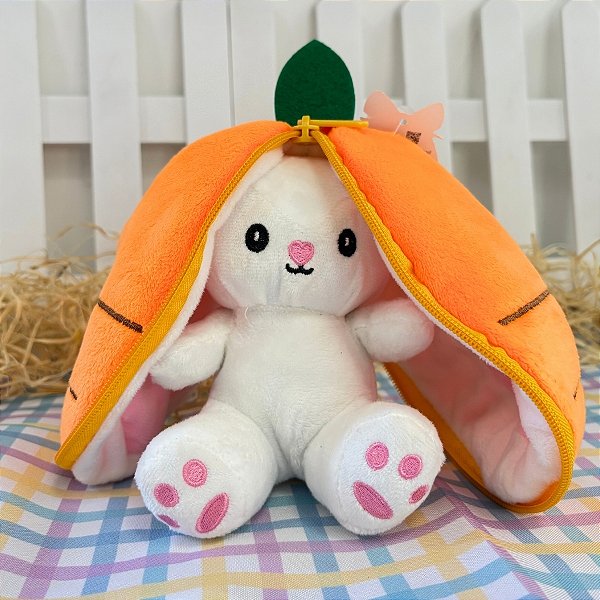 Coelho Cenoura de Pelúcia Laranja - 20cm - 1 unidade - Rizzo