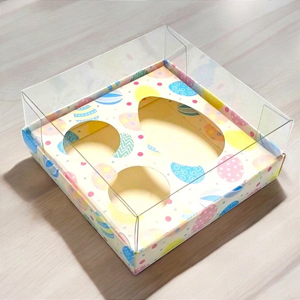 Caixa Ovo com 2 Brigadeiros - Meio Ovo de 50g -10x10x4,6cm - Branca - 5 unidades - ASSK - Rizzo