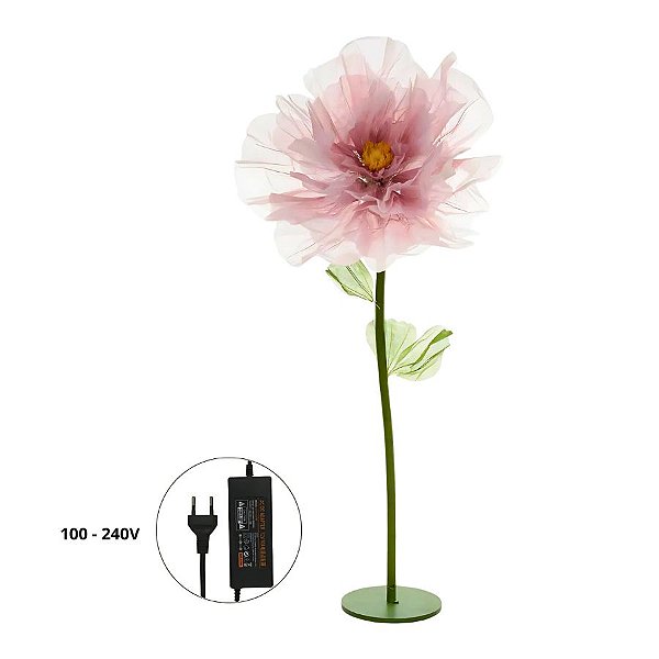 Flor de LED Para Decoração Com Movimento - Rosa - 1,8mx60x60cm - 1 unidade - Rizzo
