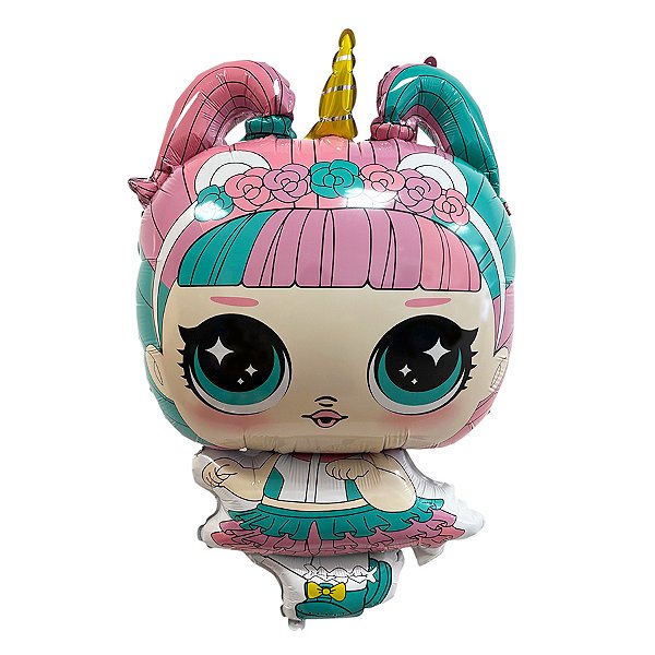 Balão de Festa Microfoil 58cm - Lol Unicornio - 10 unidades - Rizzo