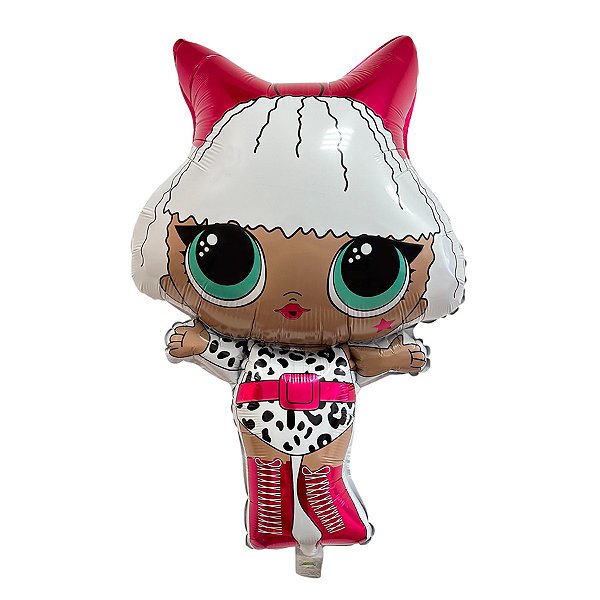 Balão de Festa Microfoil 61cm - Lol Laço Rosa - 10 unidades - Rizzo
