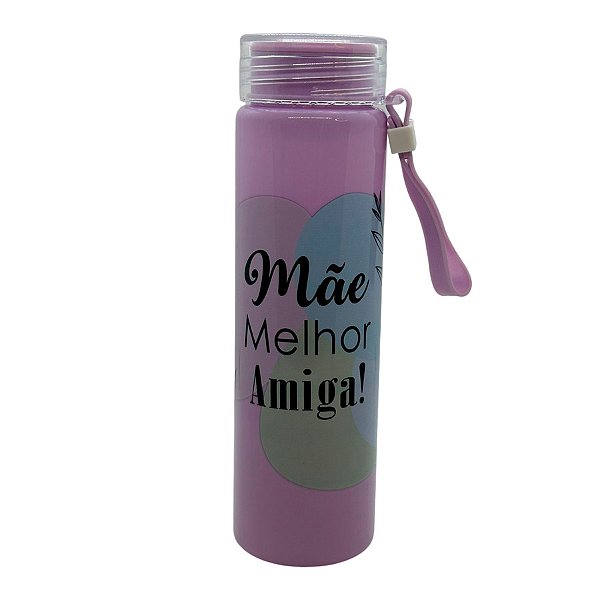 Garrafa Roxa com Alça - Mãe Melhor Amiga - 500ml - 1 unidade - Rizzo