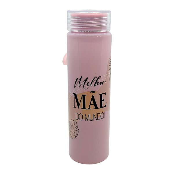 Garrafa Rosa com Alça - Melhor Mãe do Mundo - 500ml - 1 unidade - Rizzo