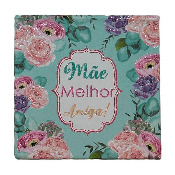Bloco de Anotações Azul - Mãe Melhor Amiga - 8cm - 1 unidade - Rizzo