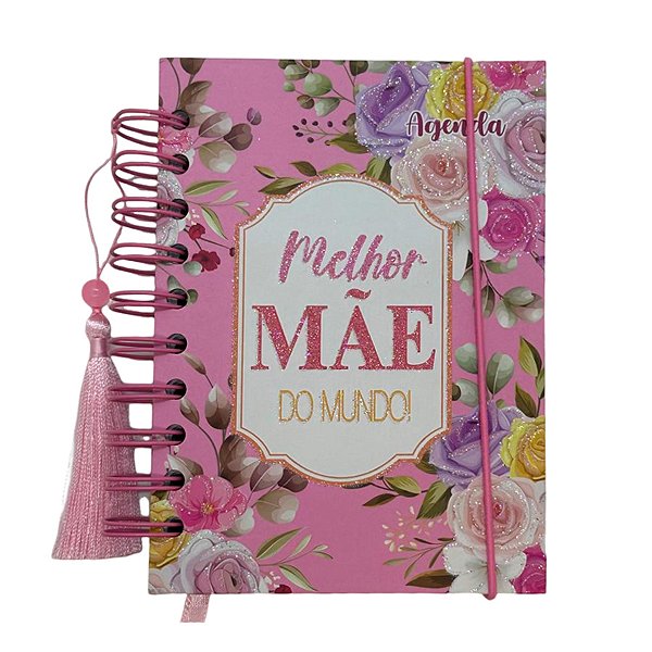 Agenda Permanente Rosa - Melhor Mãe do Mundo - 160 Folhas - 13x15,1cm - 1 unidade - Rizzo