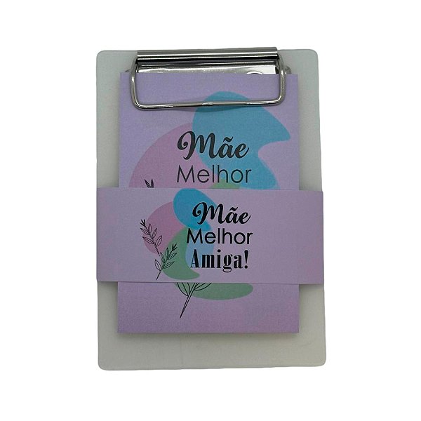 Bloco para Anotação com Prancheta - Mãe Melhor Amiga - 9,6x13,5cm  - 1 unidade - Rizzo