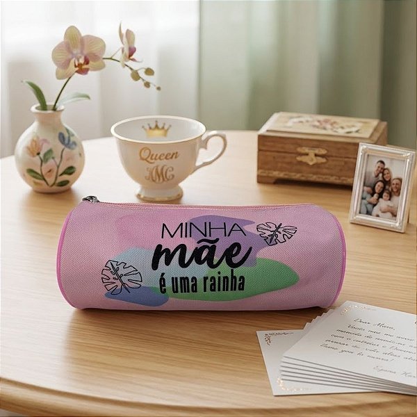 Estojo Redondo - Minha Mãe é uma Rainha - 20x8,5cm - 1 unidade - Rizzo