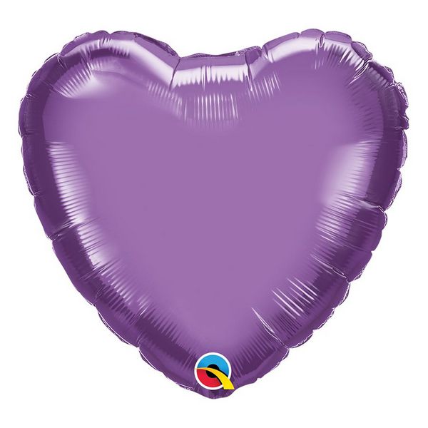 Balão de Festa Microfoil 18" 45cm - Coração Chrome Roxo - 01 Unidade - Qualatex - Rizzo Balões