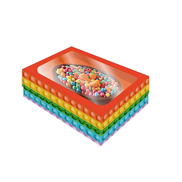 Caixa Para Ovo Tampa Com Visor P Pop It - 250g - 6 unidades - FestColor - Rizzo