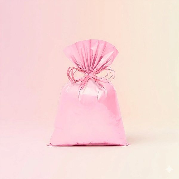 Saco para Presente Perolado - Rosa Pastel - Cromus - Rizzo