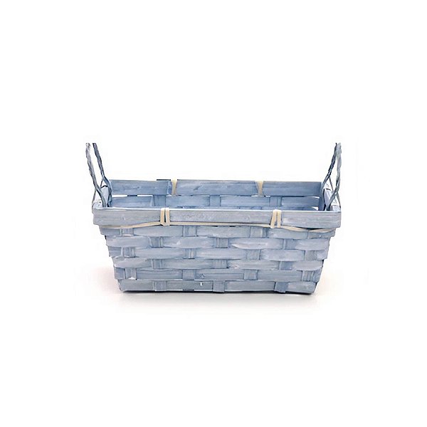 Cesta de Bambu Retangular - Azul - 22cm - 1 unidade - Cromus - Rizzo