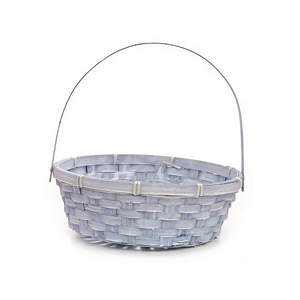 Cesta de Bambu com Alça Dobrável - Azul - 24cm - 1 unidade - Cromus - Rizzo