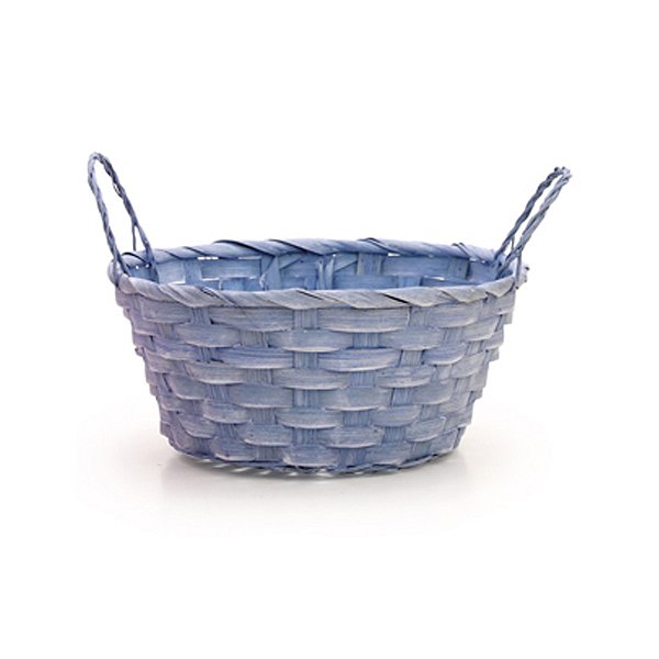 Cesta de Bambu Oval - Azul - 23cm - 1 unidade - Cromus - Rizzo