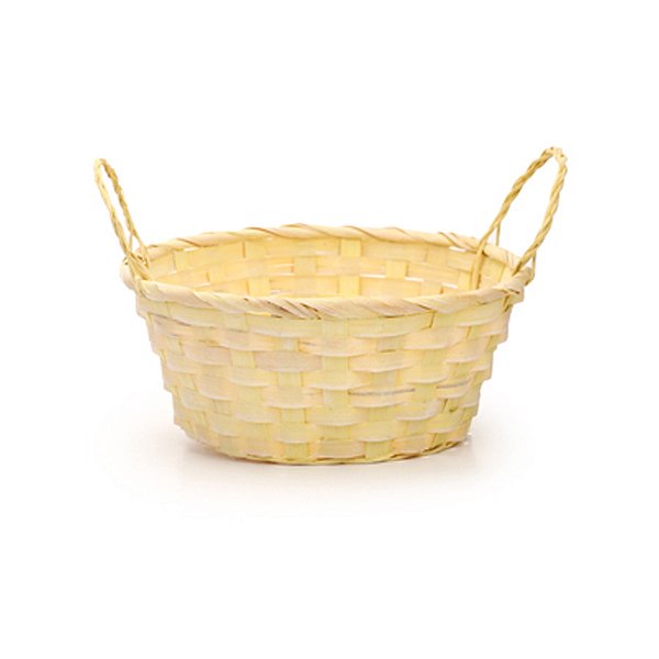 Cesta de Bambu Oval - Amarelo - 23cm - 1 unidade - Cromus - Rizzo