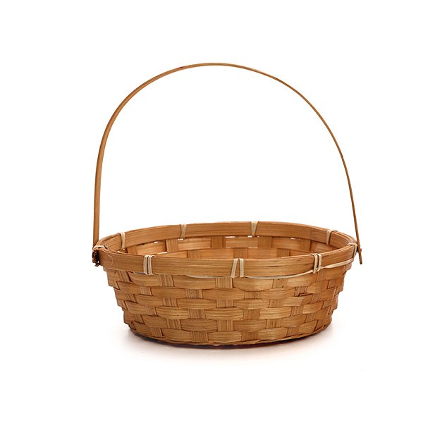 Cesta de Bambu Redondo - Marrom - 24cm - 1 unidade - Cromus - Rizzo